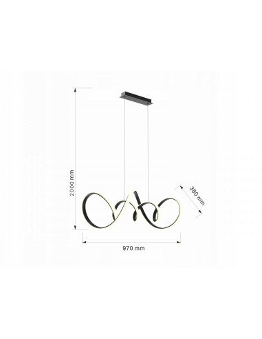 Lampa wisząca LED AVIANO TORONTO 200 cm czarna – elegancka, regulowana, 7700 lm, 3000K, ściemniacz