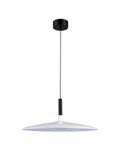 Lampa wisząca HANK biała z czarnymi akcentami LED 7W regulowana klosz talerzowy 35 cm