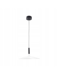 Lampa wisząca HANK biała z czarnymi akcentami LED 7W regulowana klosz talerzowy 35 cm 2