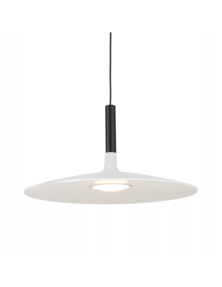 Lampa wisząca HANK biała z czarnymi akcentami LED 7W regulowana klosz talerzowy 35 cm