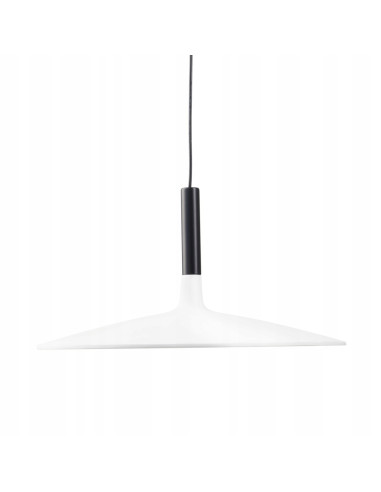 Lampa wisząca HANK biała z czarnymi akcentami LED 7W regulowana klosz talerzowy 35 cm
