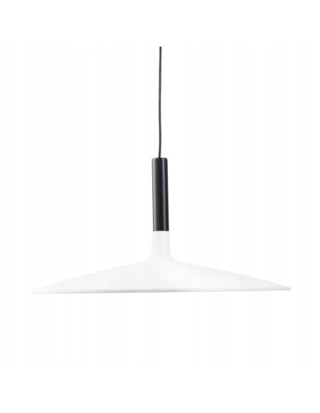 Lampa wisząca HANK biała z czarnymi akcentami LED 7W regulowana klosz talerzowy 35 cm