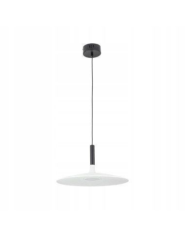 Lampa wisząca HANK biała z czarnymi akcentami LED 7W regulowana klosz talerzowy 35 cm