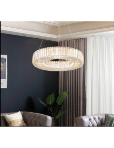 CRISTAL 60 — Złoty żyrandol kryształowy LED 60 cm, glamour do salonu i jadalni