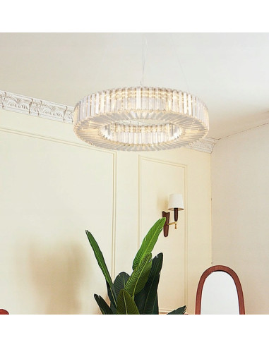 CRISTAL 60 — Złoty żyrandol kryształowy LED 60 cm, glamour do salonu i jadalni