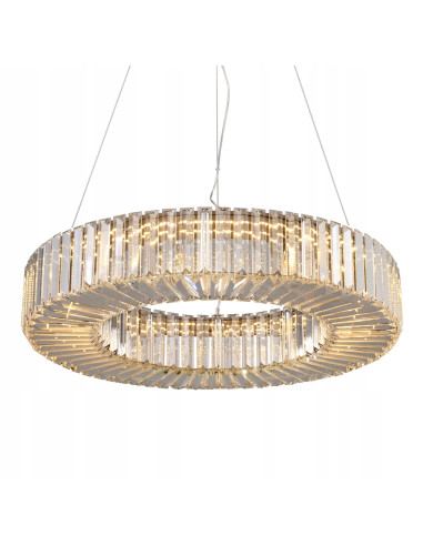 CRISTAL 60 — Złoty żyrandol kryształowy LED 60 cm, glamour do salonu i jadalni