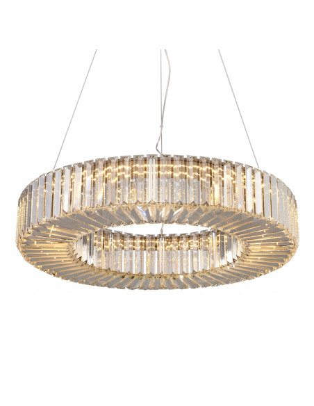 CRISTAL 60 — Złoty żyrandol kryształowy LED 60 cm, glamour do salonu i jadalni