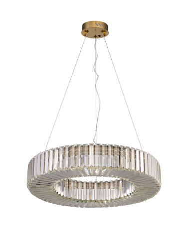 CRISTAL 60 — Złoty żyrandol kryształowy LED 60 cm, glamour do salonu i jadalni
