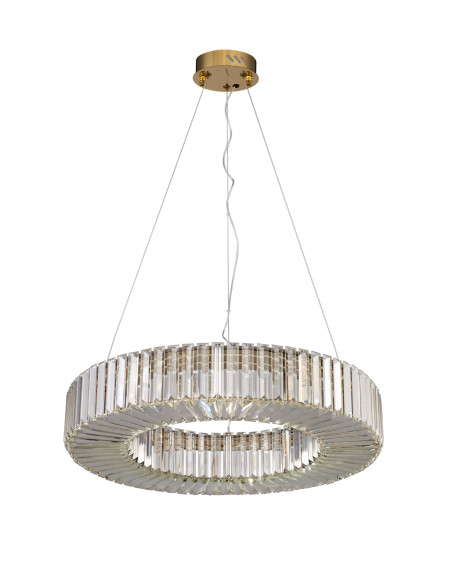CRISTAL 60 — Złoty żyrandol kryształowy LED 60 cm, glamour do salonu i jadalni