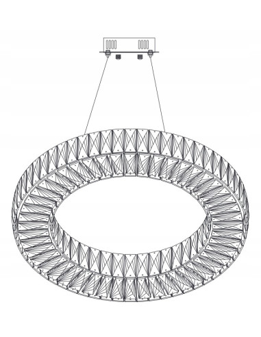 CRISTAL 60 — Złoty żyrandol kryształowy LED 60 cm, glamour do salonu i jadalni