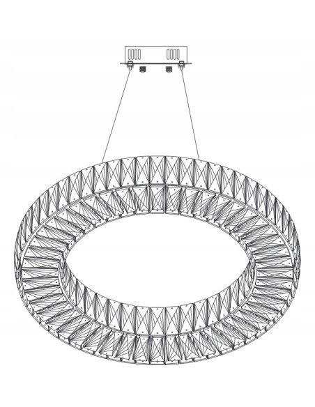 CRISTAL 60 — Złoty żyrandol kryształowy LED 60 cm, glamour do salonu i jadalni
