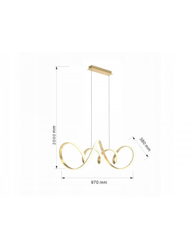 Lampa wisząca AVIANO TORONTO 7095-0115 złota matowa LED 200 cm 7700 lm 3000K 97x38 cm do hotelu i recepcji