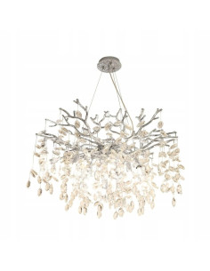 Lampa wisząca CINDY Zuma Line 150 cm - srebrne gałązki z kryształami, 10x G9, chromowany design