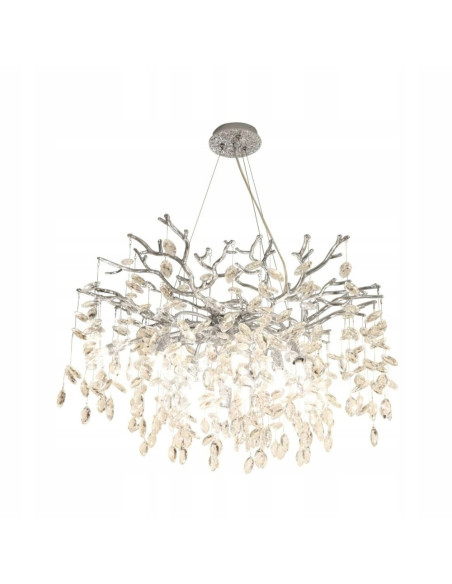 Lampa wisząca CINDY Zuma Line 150 cm - srebrne gałązki z kryształami, 10x G9, chromowany design