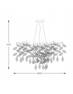 Lampa wisząca CINDY Zuma Line 150 cm - srebrne gałązki z kryształami, 10x G9, chromowany design 2