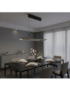 Nowoczesna regulowana lampa wisząca LAYLA 150 czarna LED 60W 45–220 cm z ściemniaczem Triak