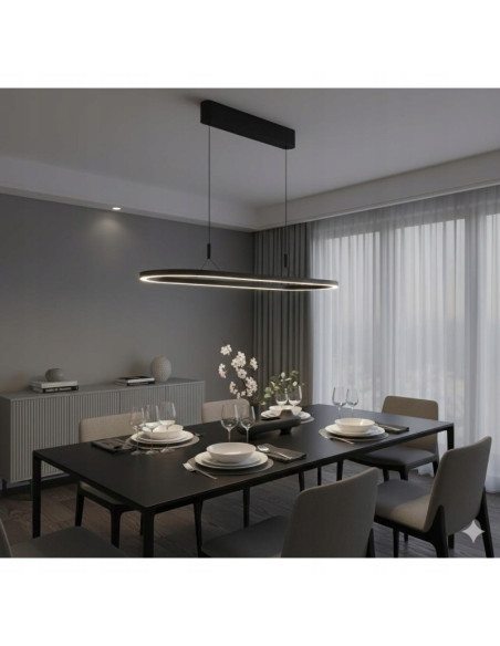 Nowoczesna regulowana lampa wisząca LAYLA 150 czarna LED 60W 45–220 cm z ściemniaczem Triak
