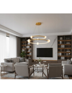 Italux LOZANNA Lampa wisząca LED złota z białymi szklanymi kulami 87x130 cm luksusowy minimalizm 2