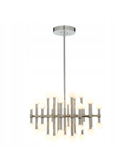 Italux Giovanna — Designerska lampa wisząca LED 37-punktów chromowane ramiona szkło mleczne 150x70 cm