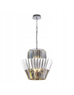 Żyrandol kryształowy DONNA CHROME 9xE14 lampa sufitowa glamour chrom 45 cm do salonu i sypialni 2