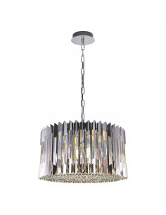 Milagro RITZ Żyrandol kryształowy chrom E14 x12 54 cm luksus do jadalni i salonu