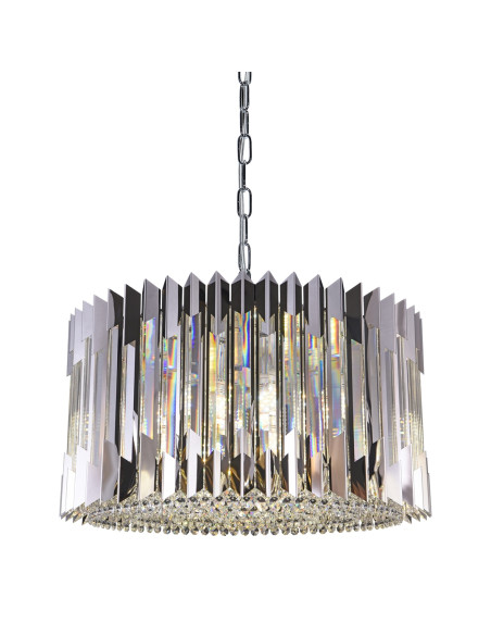 Milagro RITZ Żyrandol kryształowy chrom E14 x12 54 cm luksus do jadalni i salonu
