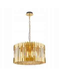 Milagro RITZ Gold – złoty żyrandol kryształowy 12-punktowy glamour do salonu 54 cm 2