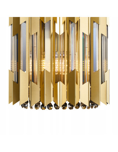 Kinkiet RITZ GOLD Milagro złoty kryształowy 2xE14 glamour 26,5cm do sypialni łóżka