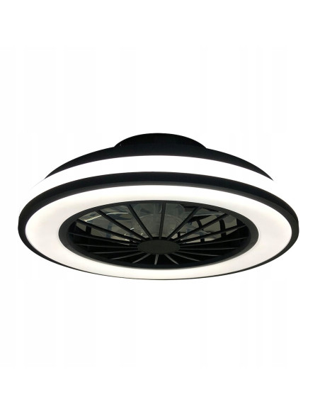 Plafon LED Milagro Blast 24W z wentylatorem 15W, pilot, CCT, biały/czarny