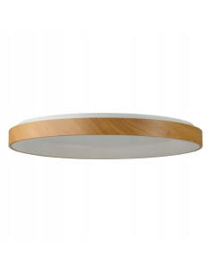 Plafon LED AZzardo Santana 80 cm okrągły drewniany, CCT, pilot w zestawie