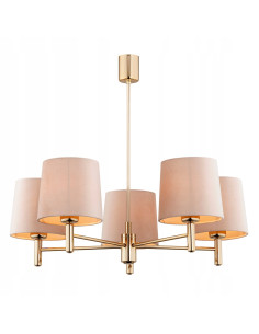 Lampa wisząca PONTE Plus 5xE27 beżowa ze złotymi elementami 71 cm Argon