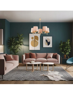Lampa wisząca PONTE Plus 5xE27 beżowa ze złotymi elementami 71 cm Argon 2