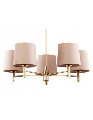 Lampa wisząca PONTE Plus 5xE27 beżowa ze złotymi elementami 71 cm Argon