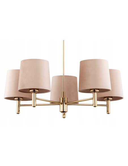 Lampa wisząca PONTE Plus 5xE27 beżowa ze złotymi elementami 71 cm Argon