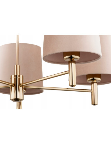 Lampa wisząca PONTE Plus 5xE27 beżowa ze złotymi elementami 71 cm Argon