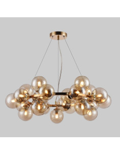 Lampa wisząca Cabella złota ze szklanymi kulami G9 25x28W