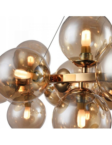Lampa wisząca Cabella złota ze szklanymi kulami G9 25x28W