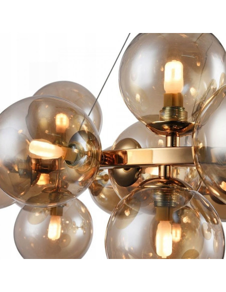 Lampa wisząca Cabella złota ze szklanymi kulami G9 25x28W