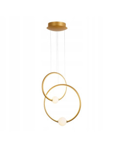 Lampa wisząca LED glamour Lozanna złota z kulami ze szkła