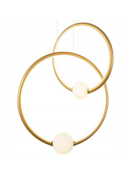 Lampa wisząca LED glamour Lozanna złota z kulami ze szkła