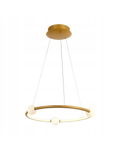 Lampa wisząca LED Lozanna złota 3 kule szklane na okręgu 64 cm Italux