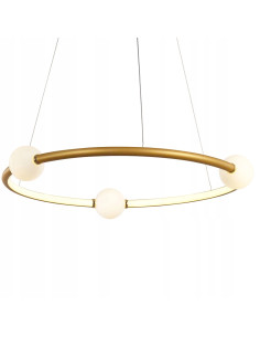Lampa wisząca LED Lozanna złota 3 kule szklane na okręgu 64 cm Italux 2