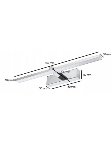 Kinkiet łazienkowy IdeaLed Venus srebrny LED 8W 40 cm IP44 4200K