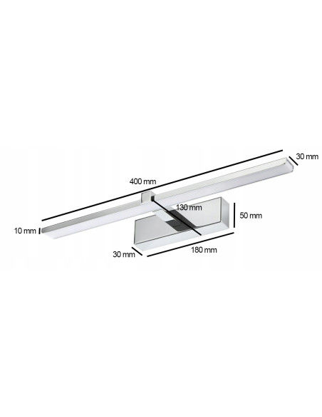 Kinkiet łazienkowy IdeaLed Venus srebrny LED 8W 40 cm IP44 4200K