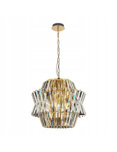 Lampa sufitowa kryształowa Milagro CROWN GOLD złota 12xE14 glamour