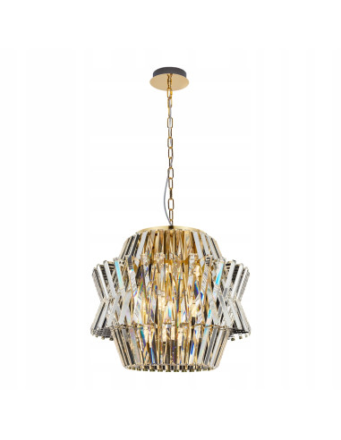 Lampa sufitowa kryształowa Milagro CROWN GOLD złota 12xE14 glamour