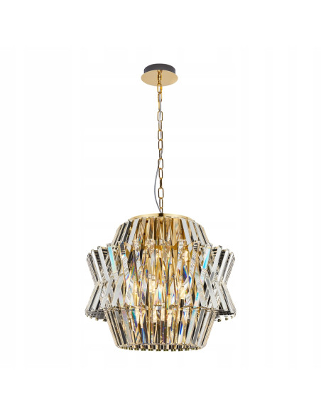 Lampa sufitowa kryształowa Milagro CROWN GOLD złota 12xE14 glamour