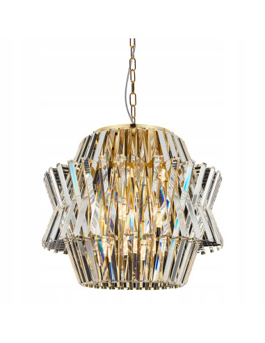 Lampa sufitowa kryształowa Milagro CROWN GOLD złota 12xE14 glamour