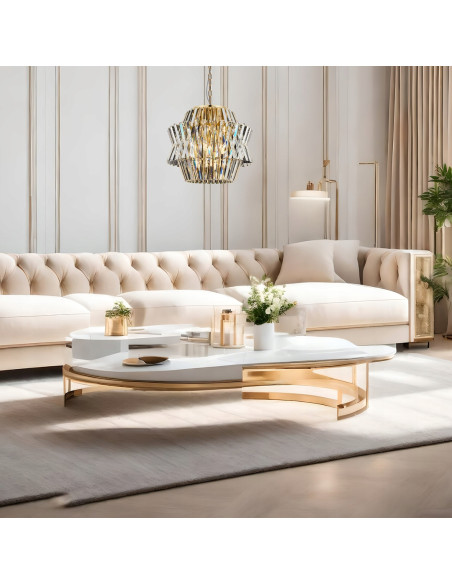 Lampa sufitowa kryształowa Milagro CROWN GOLD złota 12xE14 glamour