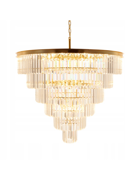 Lampa wisząca SPLENDORE 100 cm złota kryształowa E14 do salonu